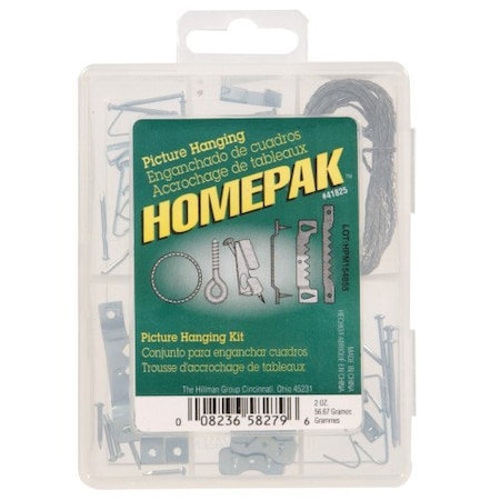 Hillman HILLMAN Homepak Zinc Silver Standard Picture Hanging Set 30 lb 50 pk 41825